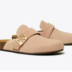 Tory Burch Mellow Mules Pink with Gold Accent